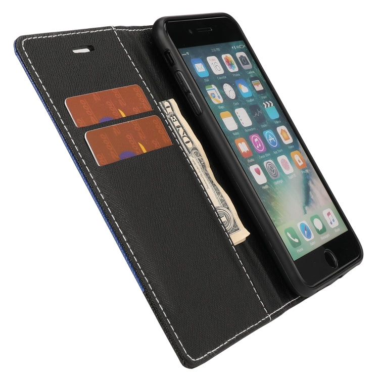 Cross Texture Magnetic Horizontal Flip Leather Case with Card Slots & Holder & Wallet For iPhone 8 Plus / 7 Plus