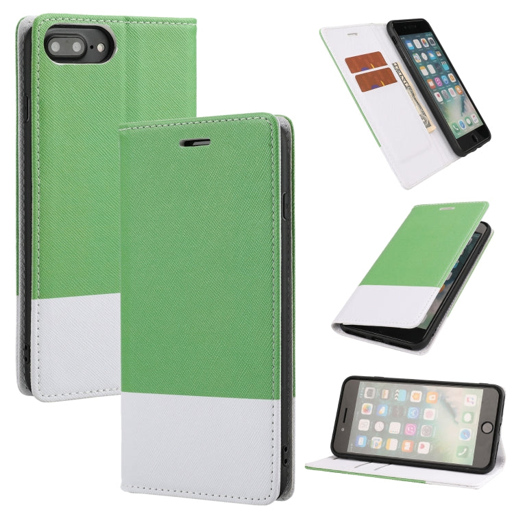 Cross Texture Magnetic Horizontal Flip Leather Case with Card Slots & Holder & Wallet For iPhone 8 Plus / 7 Plus