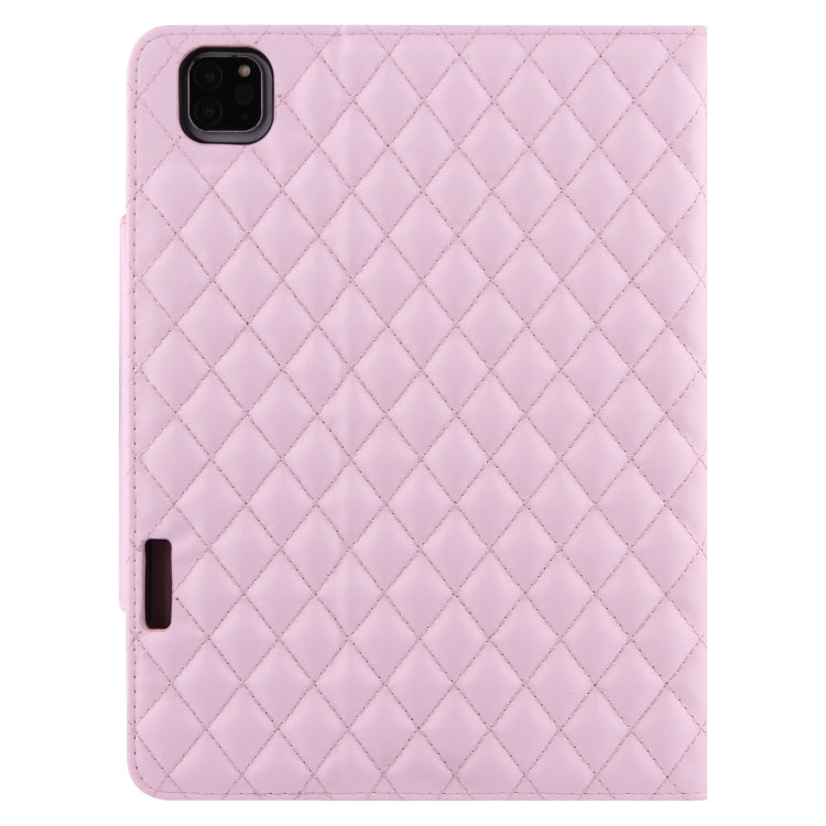 For iPad Pro 11 (2021 / 2020 / 2018) / Air 10.9 2020 Checkered Pattern Horizontal Flip Leather Tablet Case with Holder & Card Slots & Hand Strap