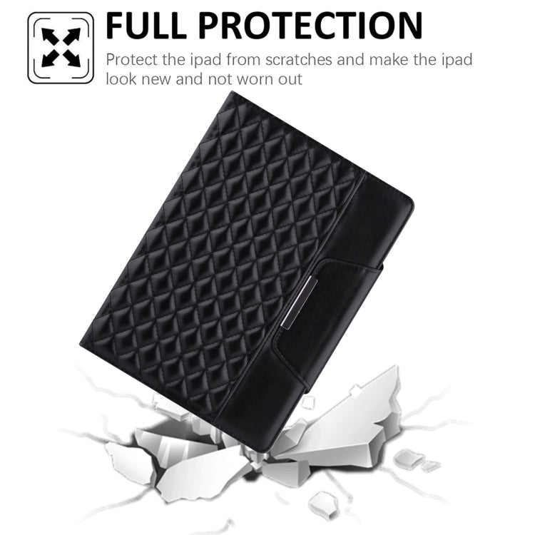 For iPad Pro 11 (2021 / 2020 / 2018) / Air 10.9 2020 Checkered Pattern Horizontal Flip Leather Tablet Case with Holder & Card Slots & Hand Strap