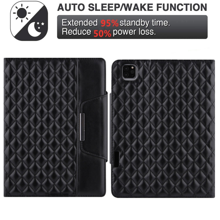For iPad Pro 11 (2021 / 2020 / 2018) / Air 10.9 2020 Checkered Pattern Horizontal Flip Leather Tablet Case with Holder & Card Slots & Hand Strap