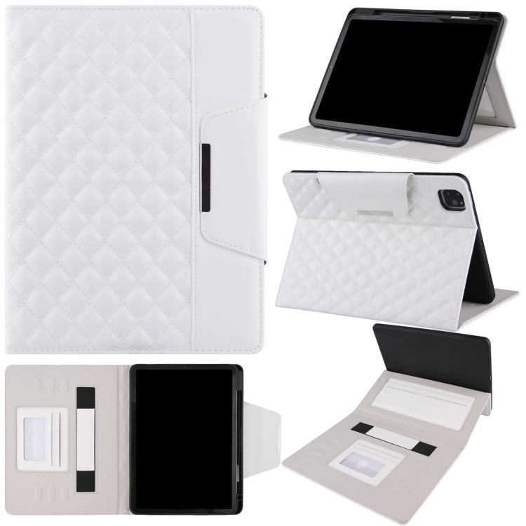For iPad Pro 11 (2021 / 2020 / 2018) / Air 10.9 2020 Checkered Pattern Horizontal Flip Leather Tablet Case with Holder & Card Slots & Hand Strap