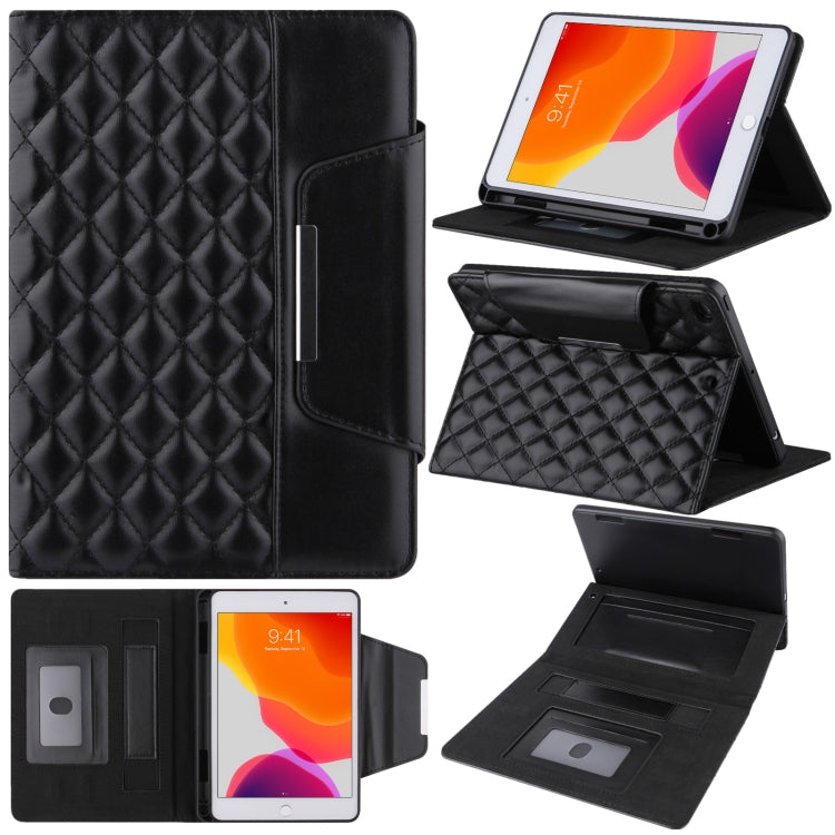 Checkered Pattern Horizontal Flip Leather Case with Holder & Card Slots & Hand Strap For iPad mini 5 / 4