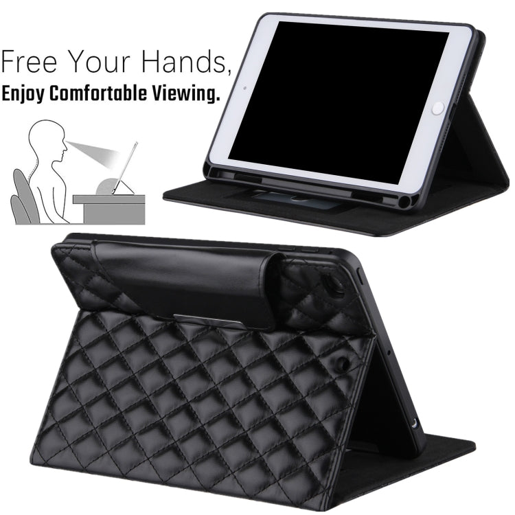 Checkered Pattern Horizontal Flip Leather Case with Holder & Card Slots & Hand Strap For iPad mini 5 / 4
