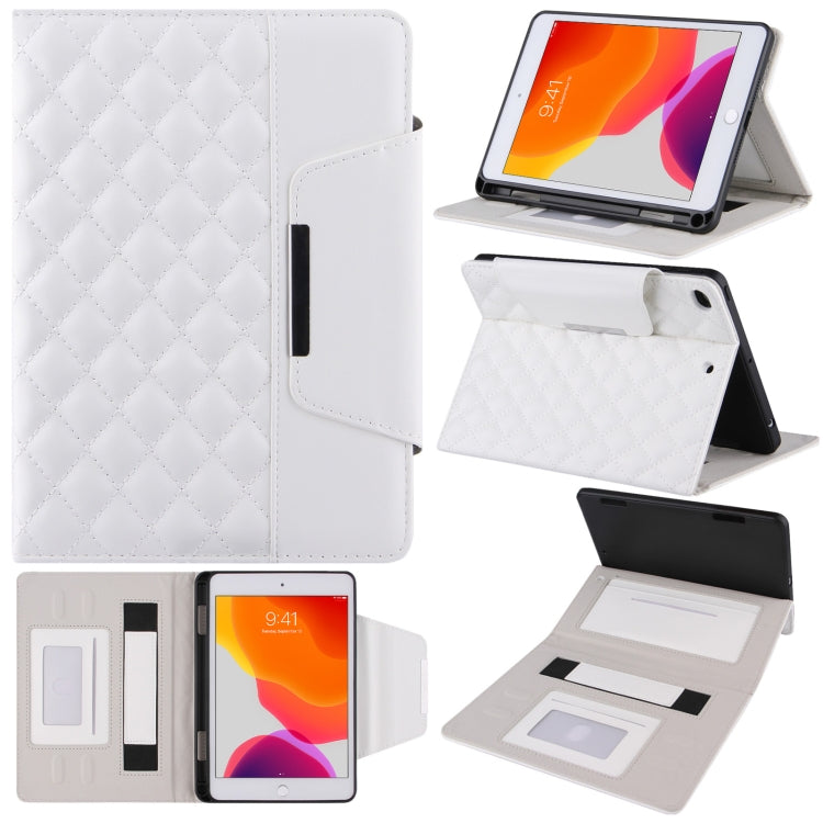 Checkered Pattern Horizontal Flip Leather Case with Holder & Card Slots & Hand Strap For iPad mini 5 / 4