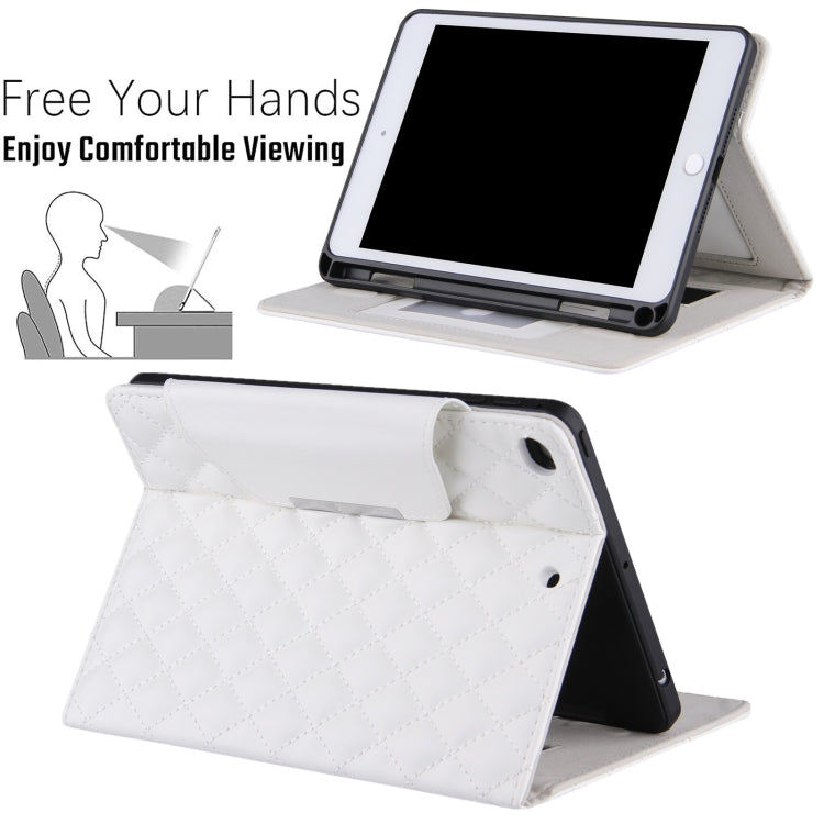 Checkered Pattern Horizontal Flip Leather Case with Holder & Card Slots & Hand Strap For iPad mini 5 / 4