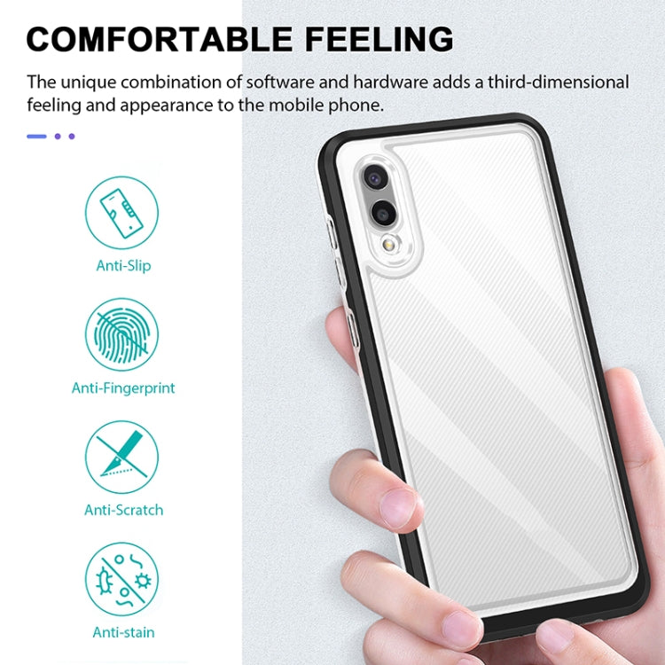 For Samsung Galaxy A02 Bright Series Clear Acrylic + PC+TPU Shockproof Case