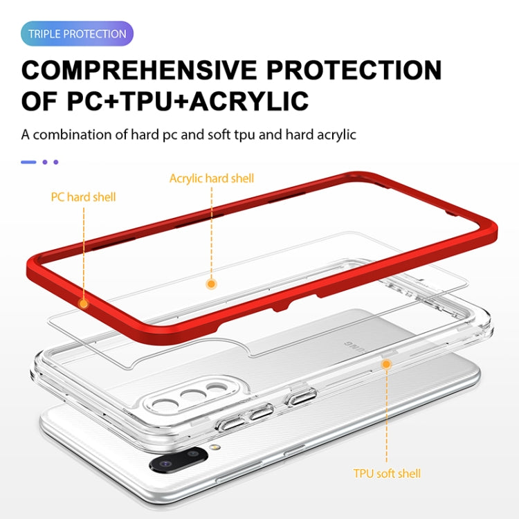 For Samsung Galaxy A02 Bright Series Clear Acrylic + PC+TPU Shockproof Case