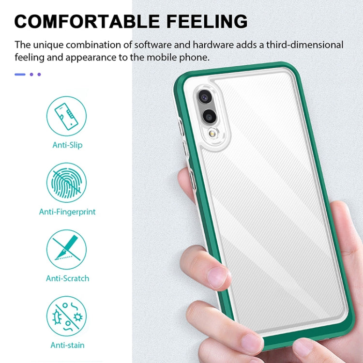 For Samsung Galaxy A02 Bright Series Clear Acrylic + PC+TPU Shockproof Case