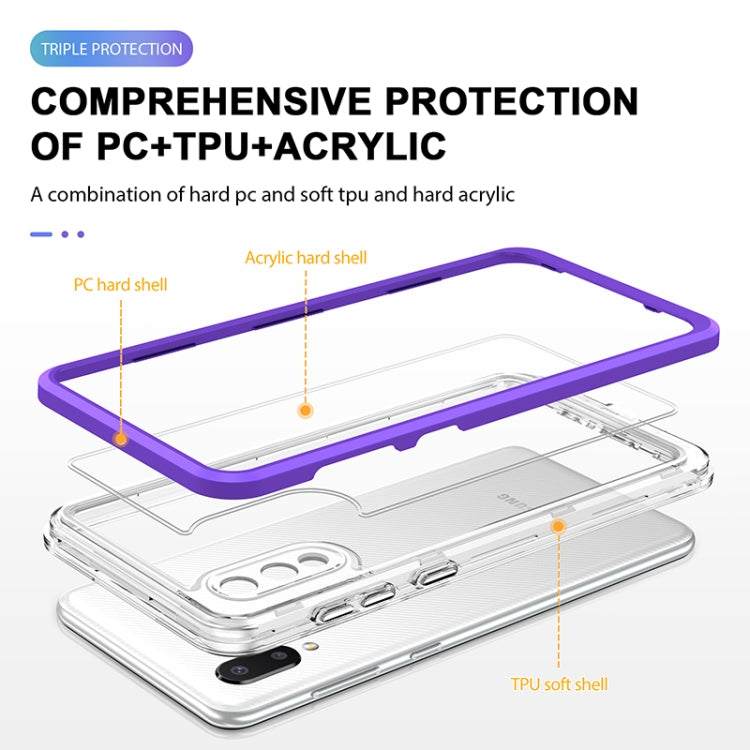 For Samsung Galaxy A02 Bright Series Clear Acrylic + PC+TPU Shockproof Case