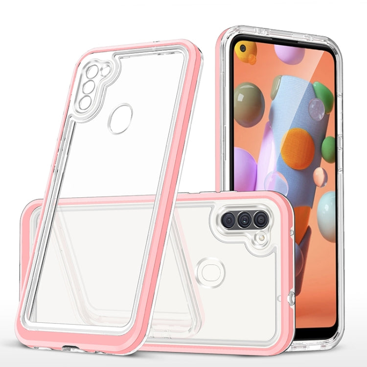 For Samsung Galaxy A11 Bright Series Clear Acrylic + PC+TPU Shockproof Case
