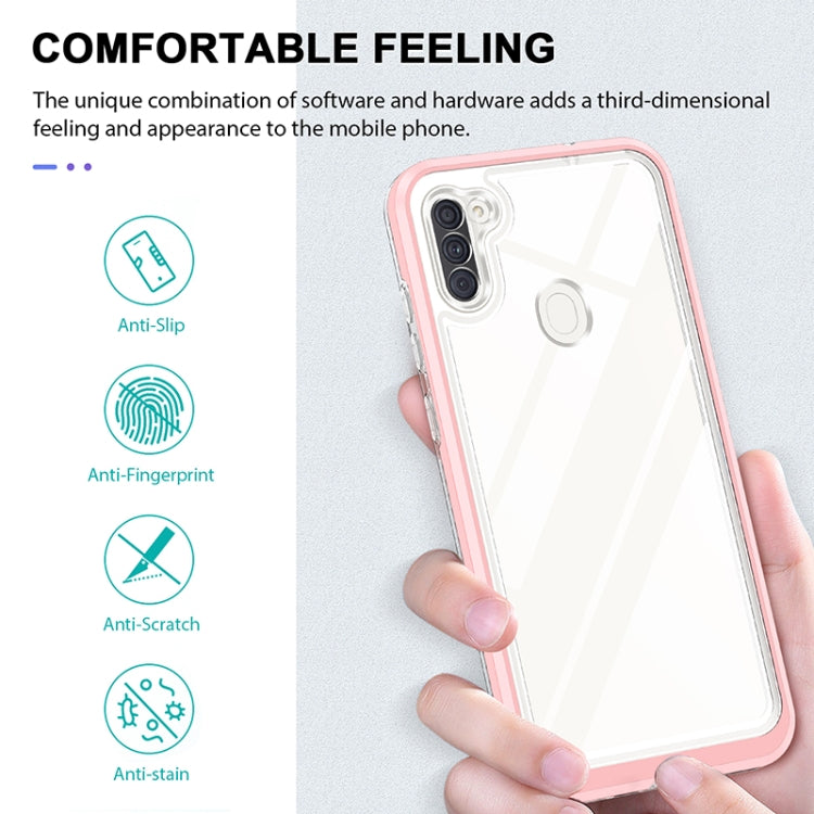 For Samsung Galaxy A11 Bright Series Clear Acrylic + PC+TPU Shockproof Case