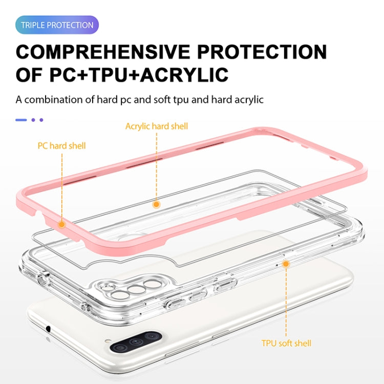 For Samsung Galaxy A11 Bright Series Clear Acrylic + PC+TPU Shockproof Case