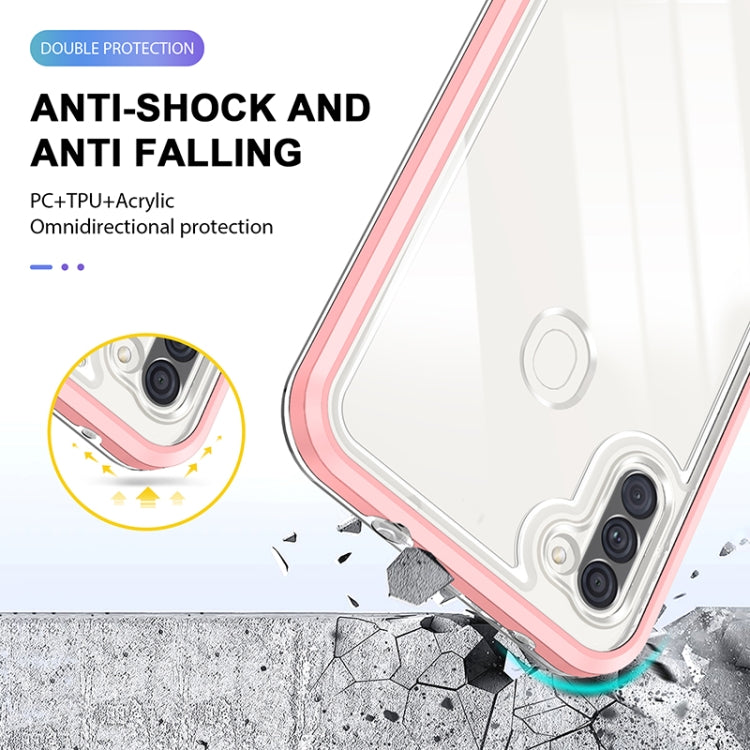 For Samsung Galaxy A11 Bright Series Clear Acrylic + PC+TPU Shockproof Case