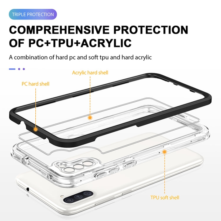 For Samsung Galaxy A11 Bright Series Clear Acrylic + PC+TPU Shockproof Case