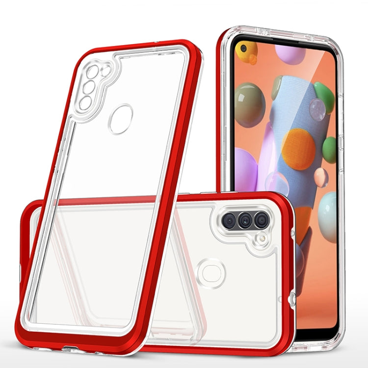 For Samsung Galaxy A11 Bright Series Clear Acrylic + PC+TPU Shockproof Case