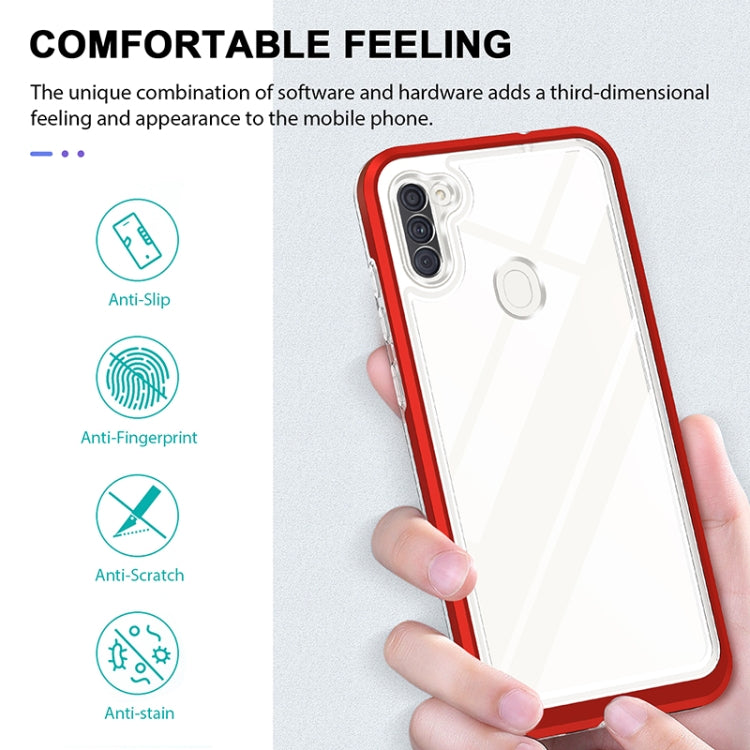 For Samsung Galaxy A11 Bright Series Clear Acrylic + PC+TPU Shockproof Case