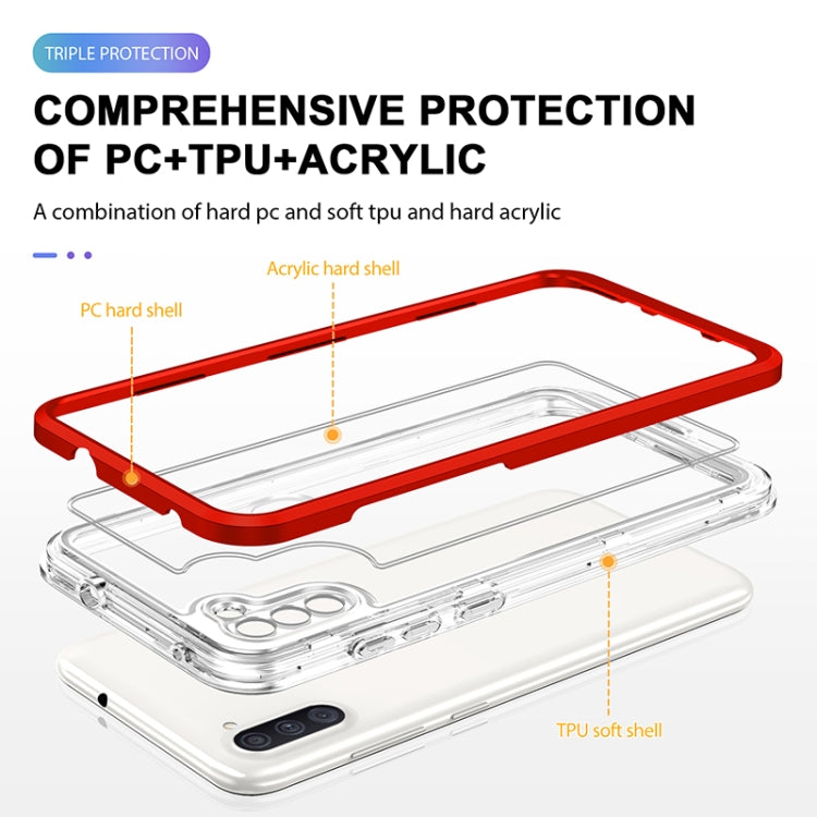 For Samsung Galaxy A11 Bright Series Clear Acrylic + PC+TPU Shockproof Case