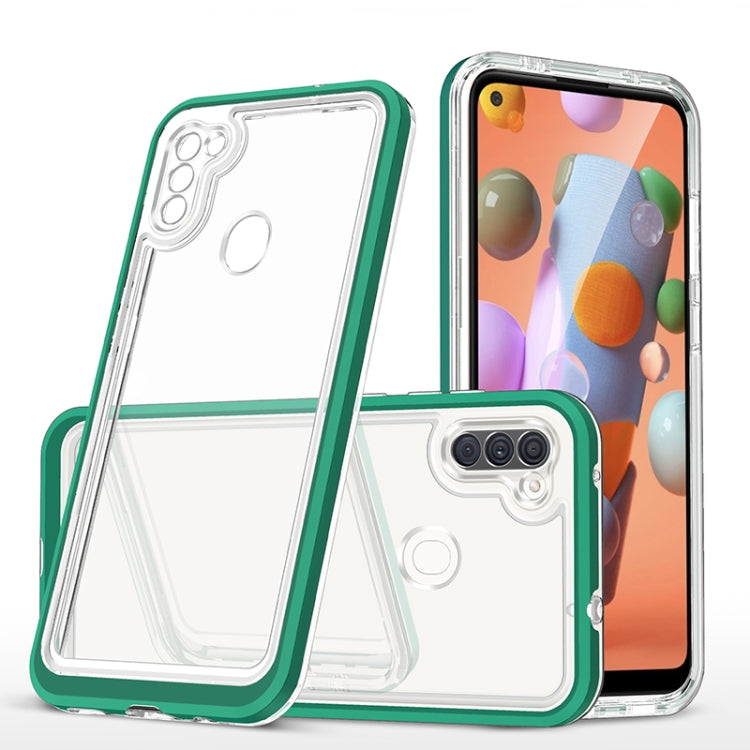 For Samsung Galaxy A11 Bright Series Clear Acrylic + PC+TPU Shockproof Case