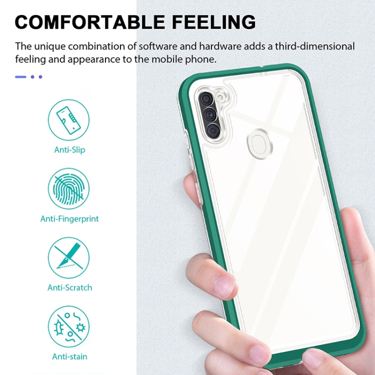 For Samsung Galaxy A11 Bright Series Clear Acrylic + PC+TPU Shockproof Case