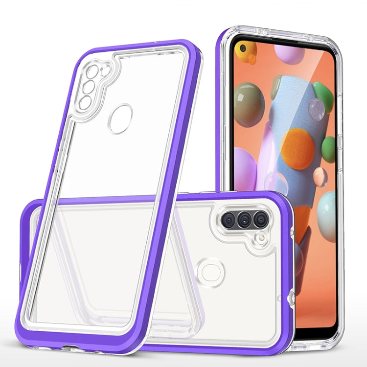 For Samsung Galaxy A11 Bright Series Clear Acrylic + PC+TPU Shockproof Case