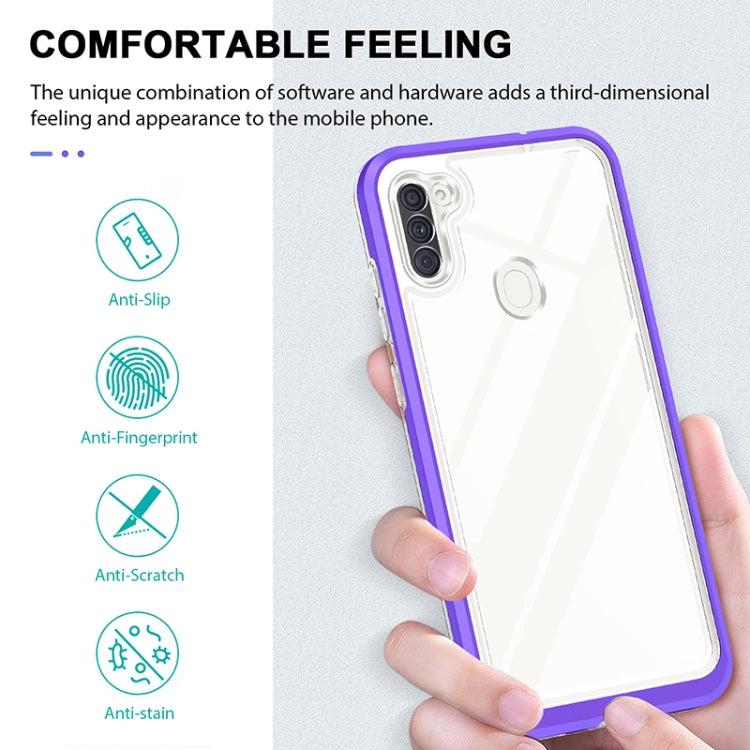 For Samsung Galaxy A11 Bright Series Clear Acrylic + PC+TPU Shockproof Case
