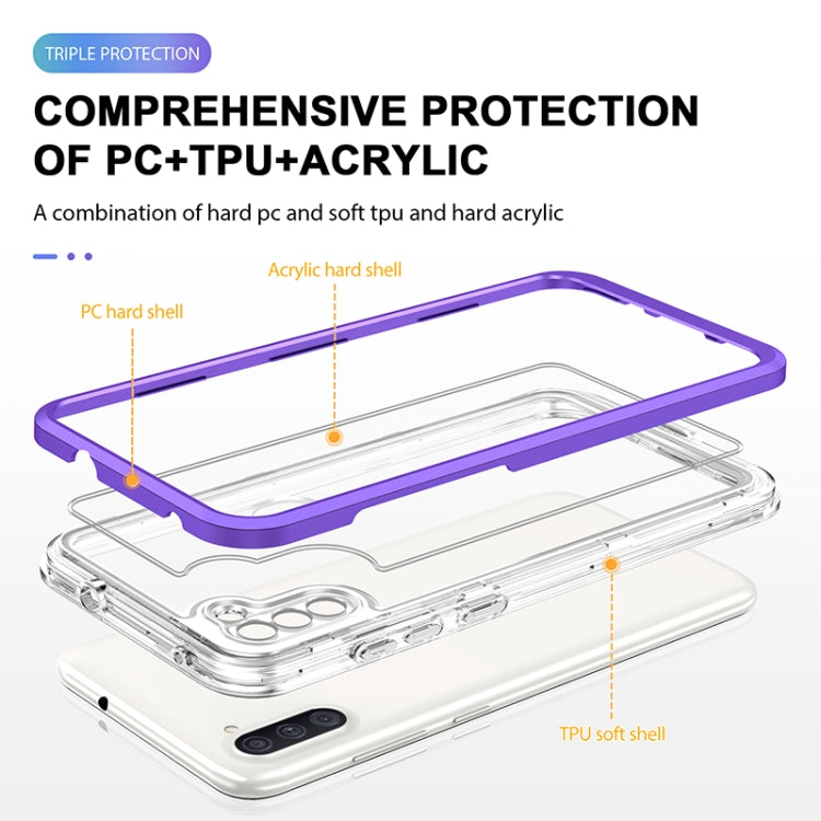 For Samsung Galaxy A11 Bright Series Clear Acrylic + PC+TPU Shockproof Case