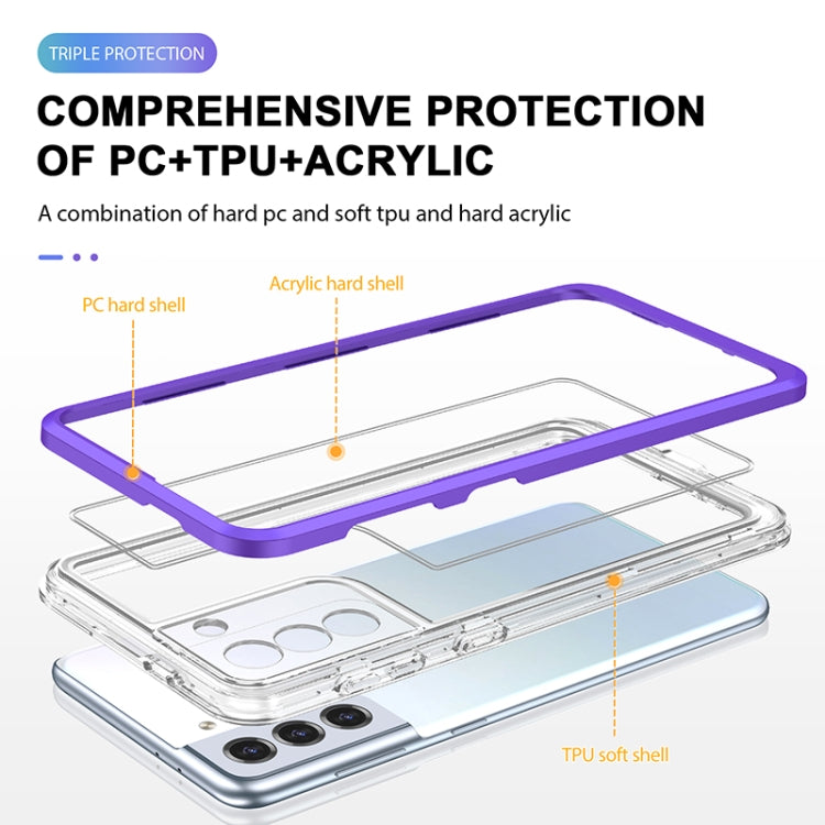 For Samsung Galaxy S21 5G Bright Series Clear Acrylic + PC+TPU Shockproof Case
