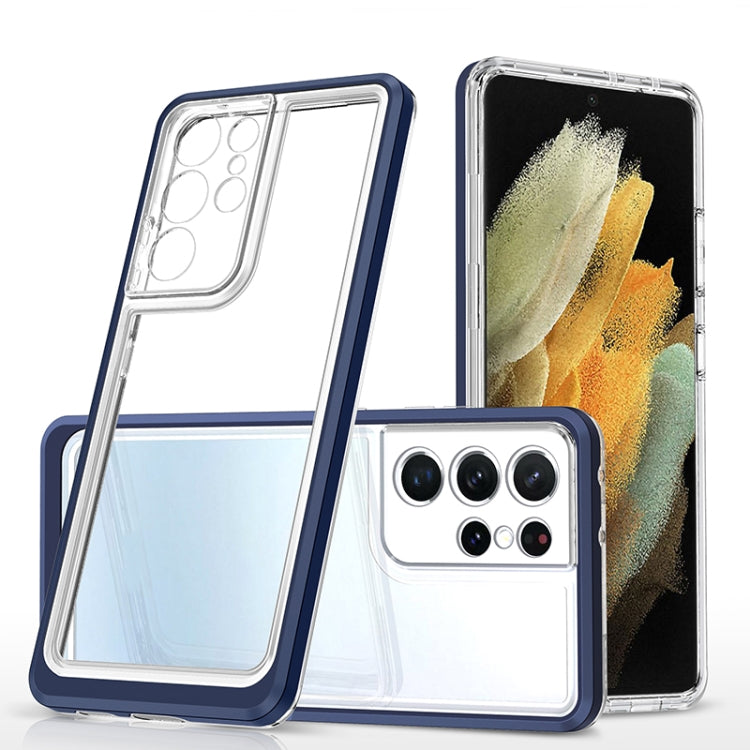 For Samsung Galaxy S21 Ultra 5G Bright Series Clear Acrylic + PC+TPU Shockproof Case