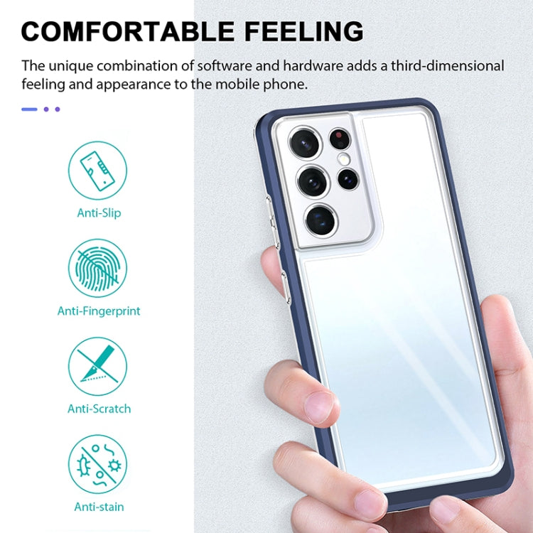 For Samsung Galaxy S21 Ultra 5G Bright Series Clear Acrylic + PC+TPU Shockproof Case