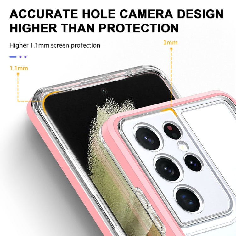 For Samsung Galaxy S21 Ultra 5G Bright Series Clear Acrylic + PC+TPU Shockproof Case