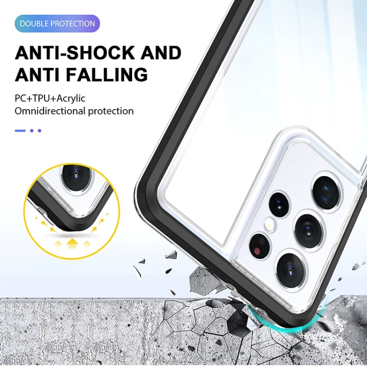 For Samsung Galaxy S21 Ultra 5G Bright Series Clear Acrylic + PC+TPU Shockproof Case