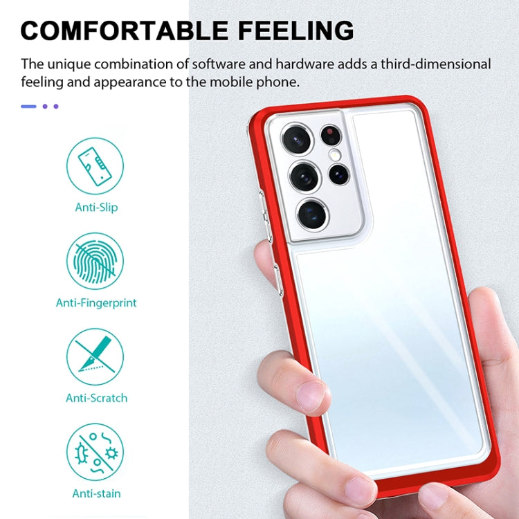 For Samsung Galaxy S21 Ultra 5G Bright Series Clear Acrylic + PC+TPU Shockproof Case