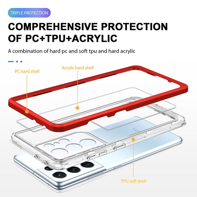 For Samsung Galaxy S21 Ultra 5G Bright Series Clear Acrylic + PC+TPU Shockproof Case