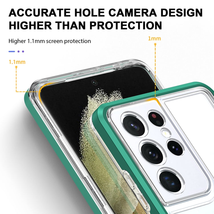 For Samsung Galaxy S21 Ultra 5G Bright Series Clear Acrylic + PC+TPU Shockproof Case
