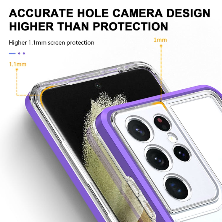 For Samsung Galaxy S21 Ultra 5G Bright Series Clear Acrylic + PC+TPU Shockproof Case