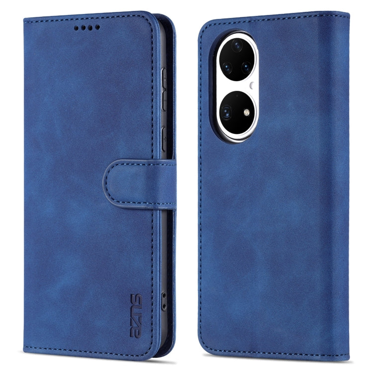 For Huawei P50 AZNS Skin Feel Calf Texture Horizontal Flip Leather Case with Card Slots & Holder & Wallet