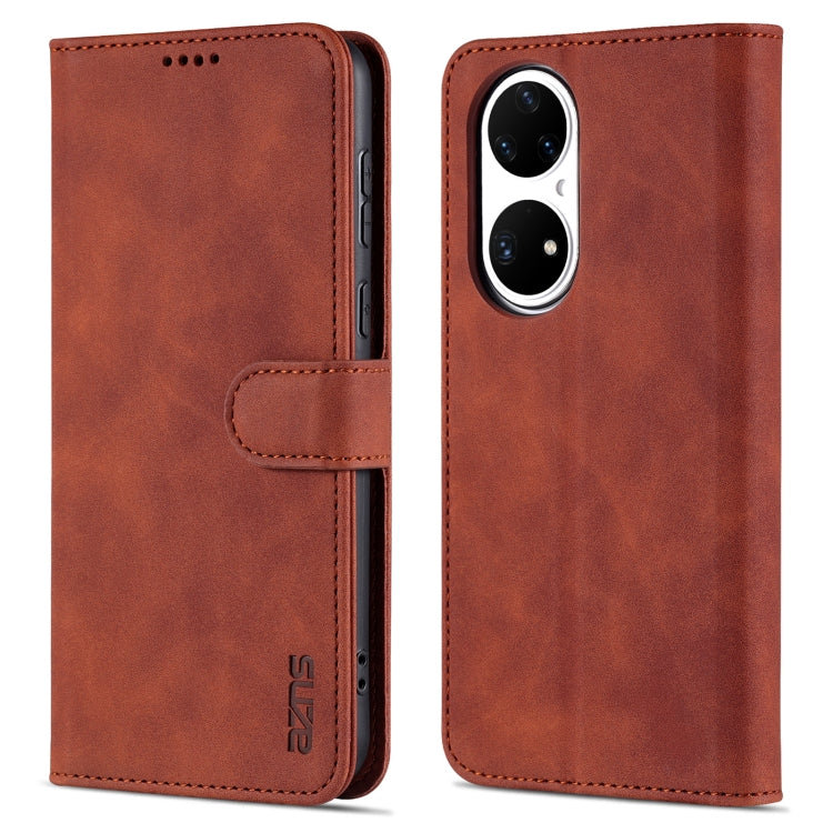 For Huawei P50 AZNS Skin Feel Calf Texture Horizontal Flip Leather Case with Card Slots & Holder & Wallet