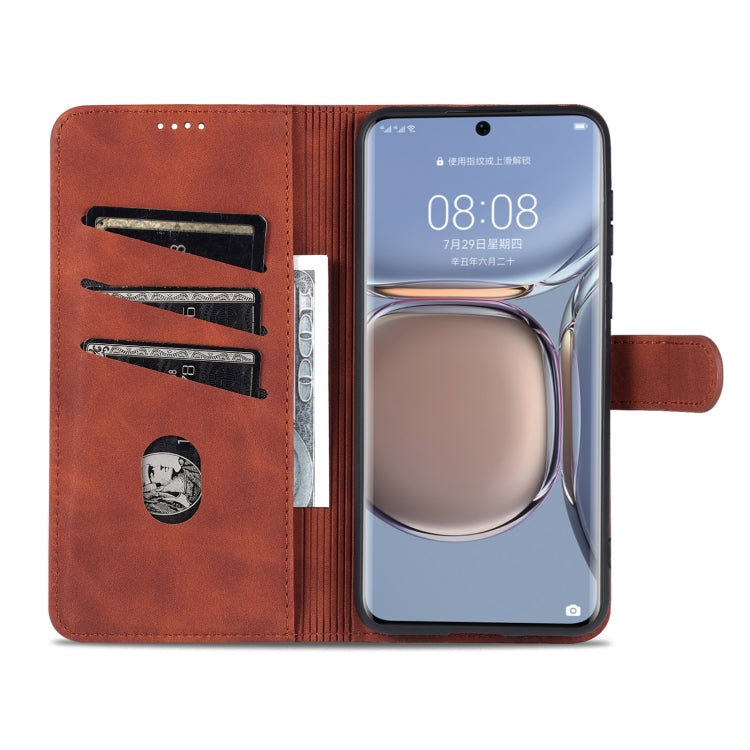 For Huawei P50 AZNS Skin Feel Calf Texture Horizontal Flip Leather Case with Card Slots & Holder & Wallet