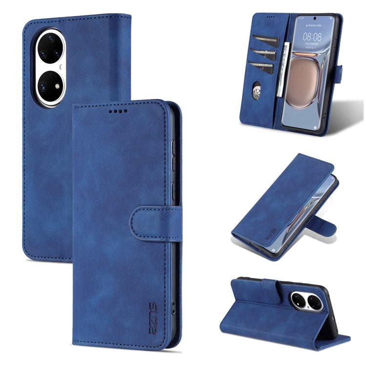 For Huawei P50 Pro AZNS Skin Feel Calf Texture Horizontal Flip Leather Case with Card Slots & Holder & Wallet