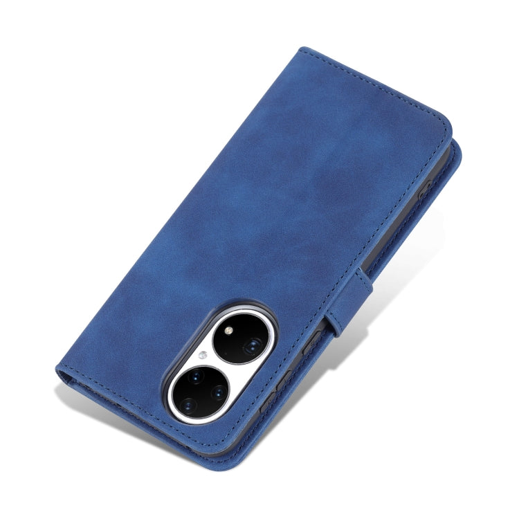 For Huawei P50 Pro AZNS Skin Feel Calf Texture Horizontal Flip Leather Case with Card Slots & Holder & Wallet