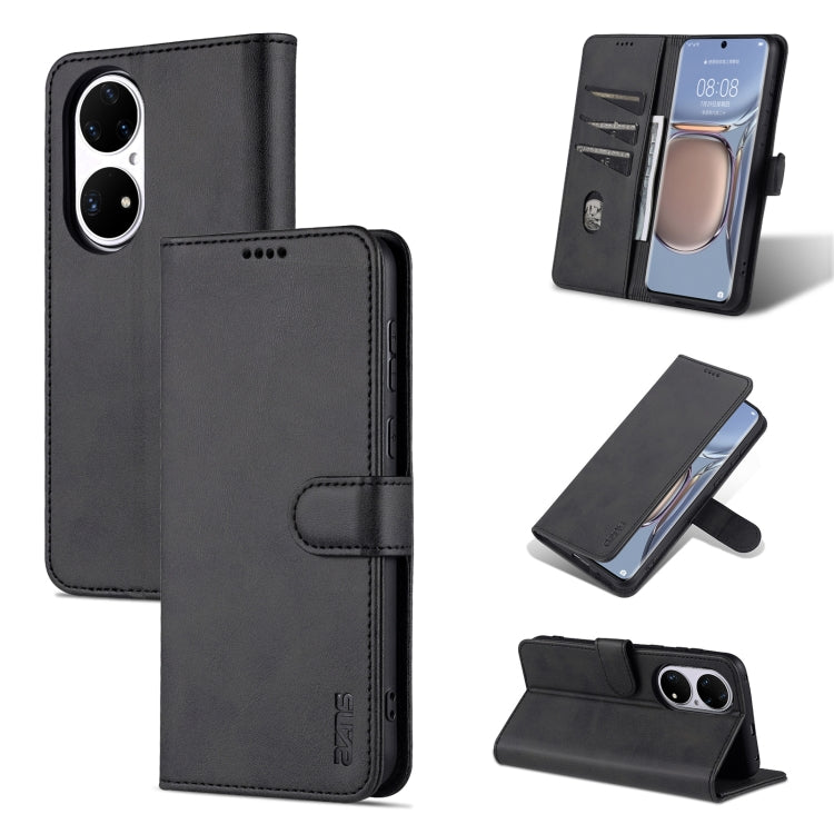 For Huawei P50 Pro AZNS Skin Feel Calf Texture Horizontal Flip Leather Case with Card Slots & Holder & Wallet