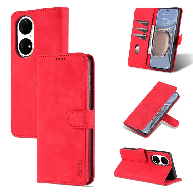 For Huawei P50 Pro AZNS Skin Feel Calf Texture Horizontal Flip Leather Case with Card Slots & Holder & Wallet