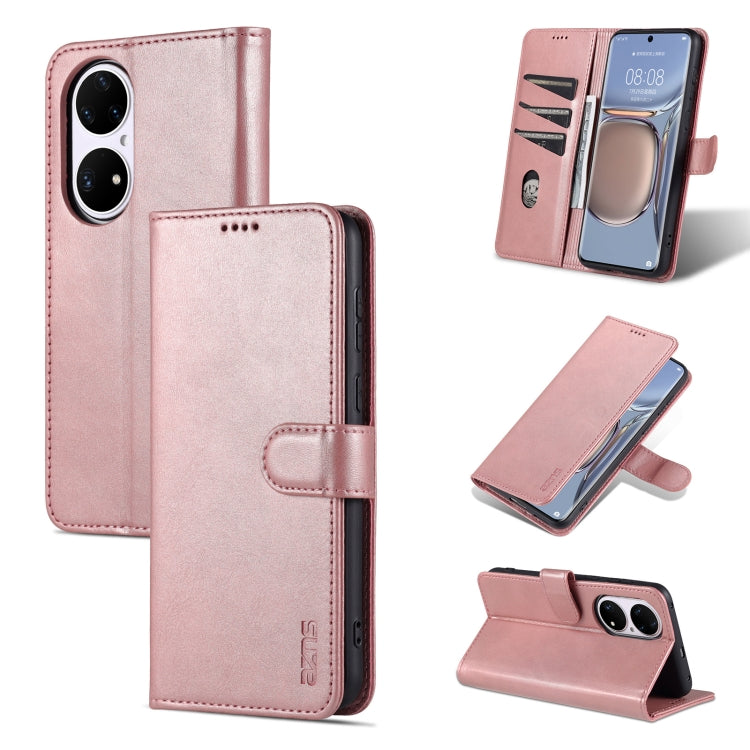 For Huawei P50 Pro AZNS Skin Feel Calf Texture Horizontal Flip Leather Case with Card Slots & Holder & Wallet