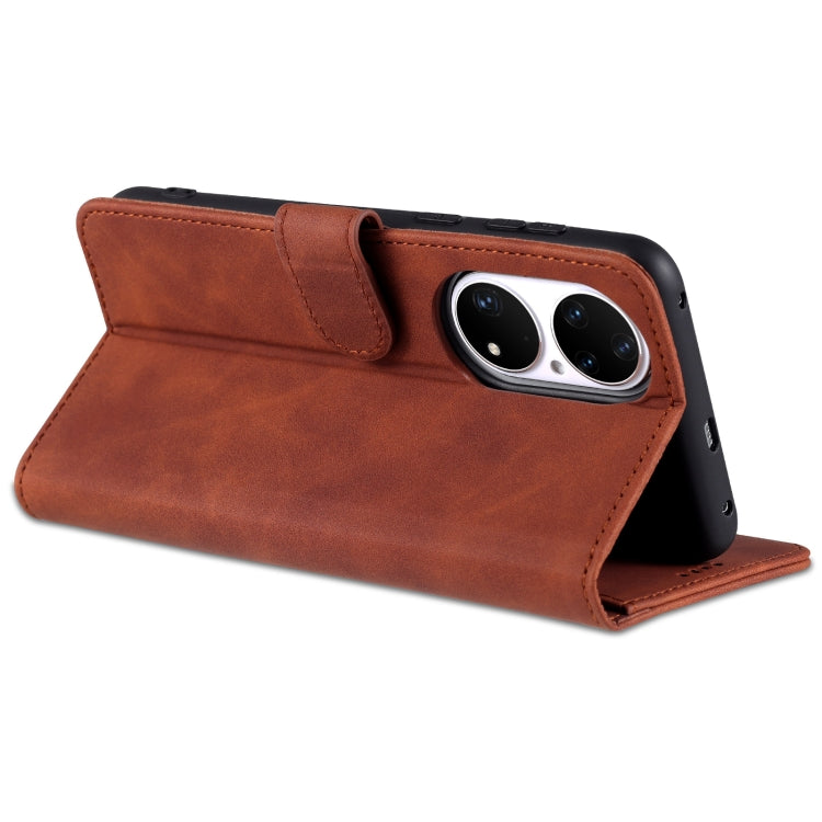 For Huawei P50 Pro AZNS Skin Feel Calf Texture Horizontal Flip Leather Case with Card Slots & Holder & Wallet