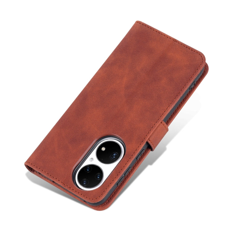 For Huawei P50 Pro AZNS Skin Feel Calf Texture Horizontal Flip Leather Case with Card Slots & Holder & Wallet