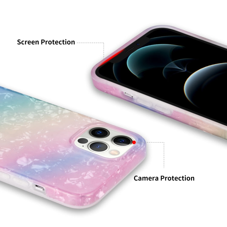 For iPhone 13 mini Gradient Color Shell Texture IMD TPU Shockproof Case