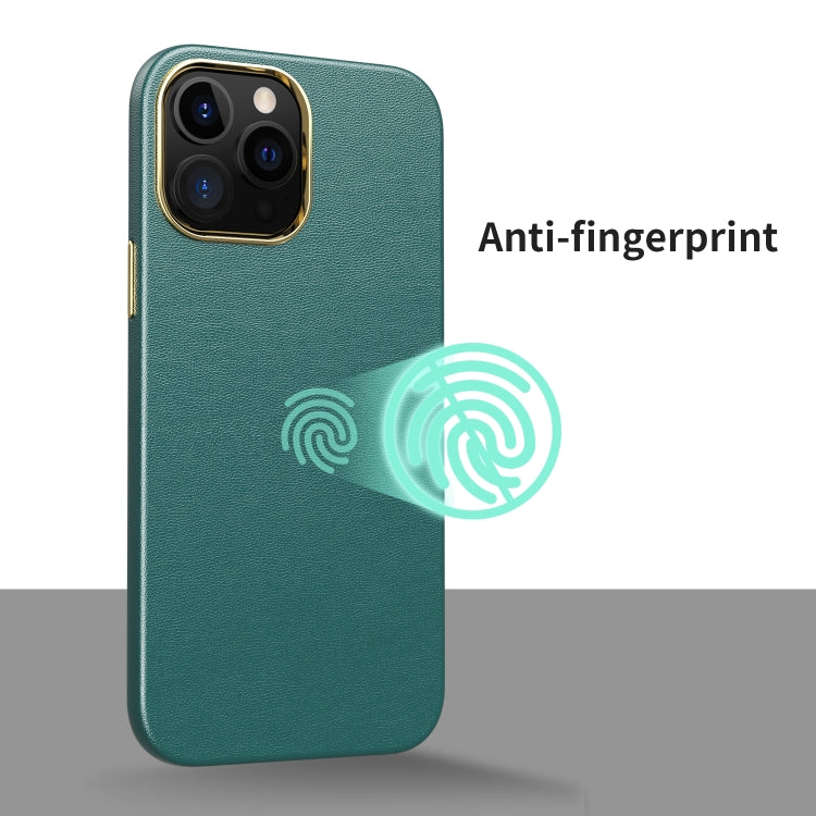 For iPhone 13 Pro Electroplating Leather Texture PC + TPU Shockproof Case