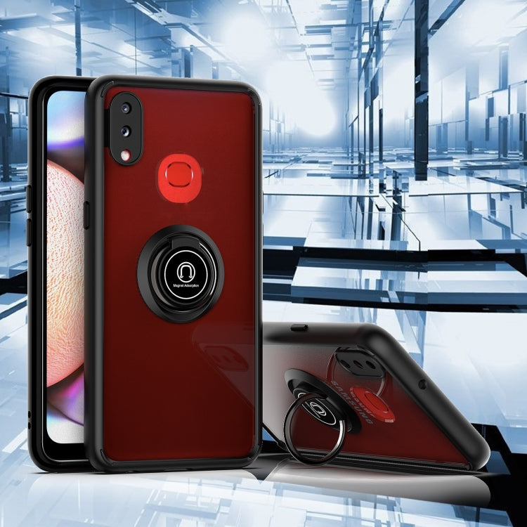 For Samsung Galaxy A10s Q Shadow 1 Series TPU + PC Protective Case with 360 Degrees Rotate Ring Holder