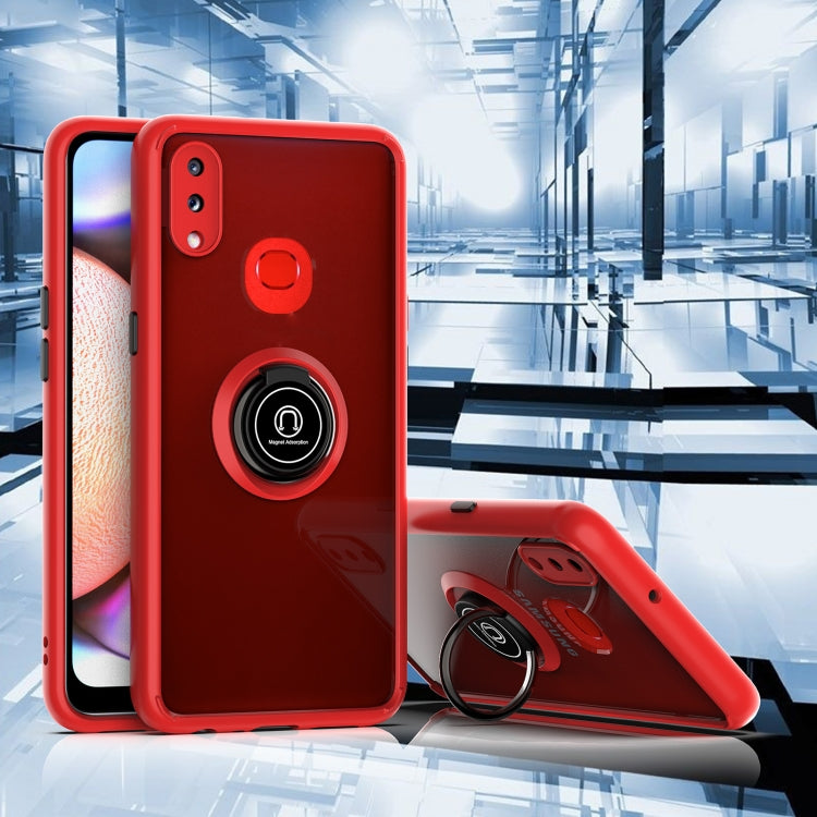 For Samsung Galaxy A10s Q Shadow 1 Series TPU + PC Protective Case with 360 Degrees Rotate Ring Holder